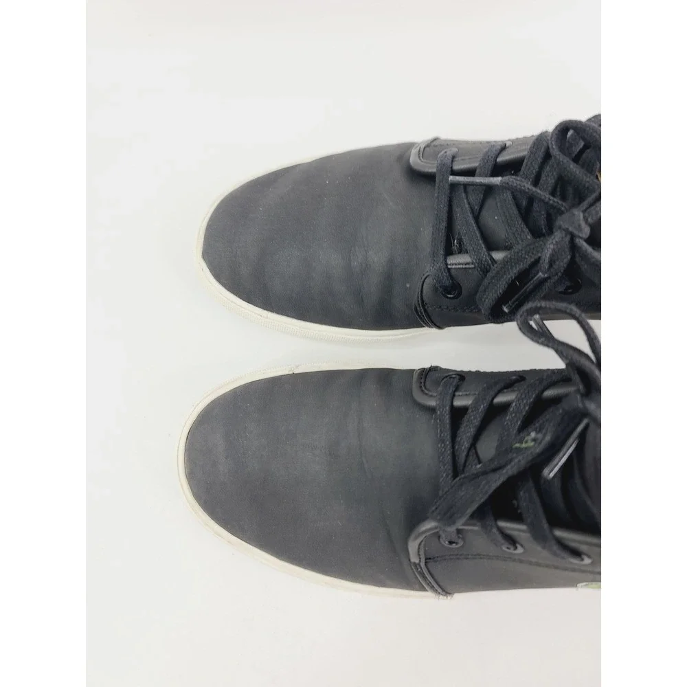 Lacoste Leather, Canvas Casual High-Top Sneakers Men's‎ Size 8 Black